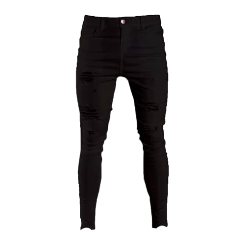 Maiyifu-GJ Herre Jeans Moto Biker Slim Fit Boyfriend
