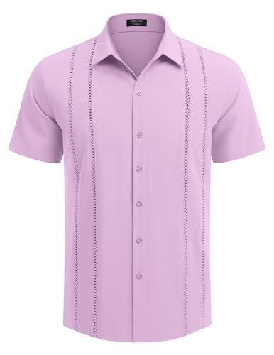 COOFANDY Herre Skjorte Cubansk Guayabera Kortærmet Ztj009248