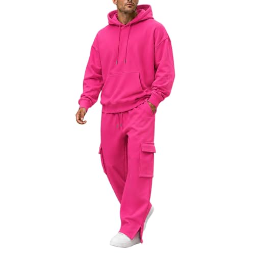 Herre Træningssæt Pullover Hættetrøje Cargo Sweatpants 2-Delt