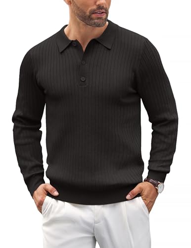 COOFANDY Herre Polo Langærmet Casual Strik Ztj009061