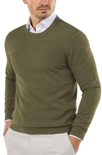 COOFANDY Herre Striktrøje Crew Neck Langærmet Slim Fit