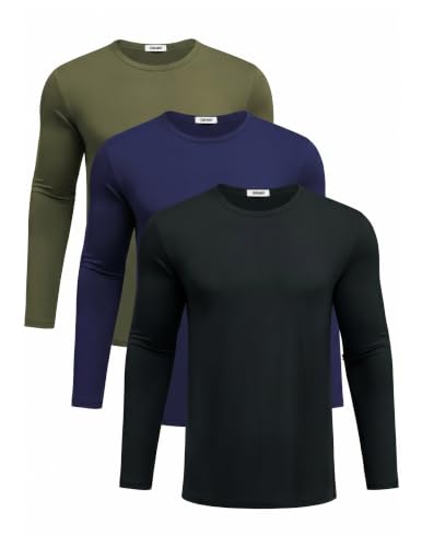COOFANDY Herre T-shirt Langærmet Rund Hals Ztj010834*