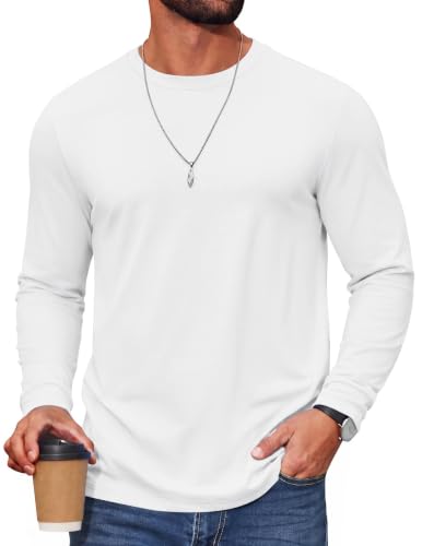 COOFANDY Herre T-Shirt Langærmet Casual Crew Neck Cxj010852