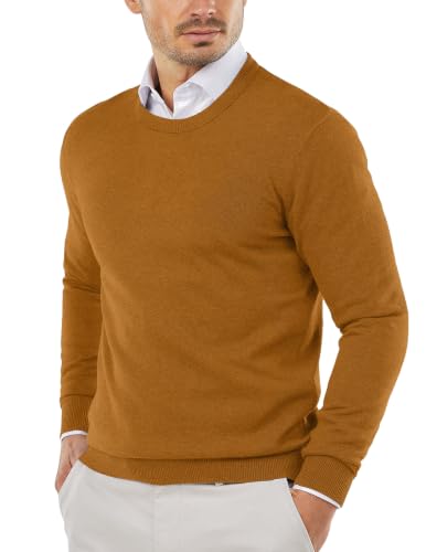 COOFANDY Herre Striktrøje Crew Neck Langærmet Slim Fit