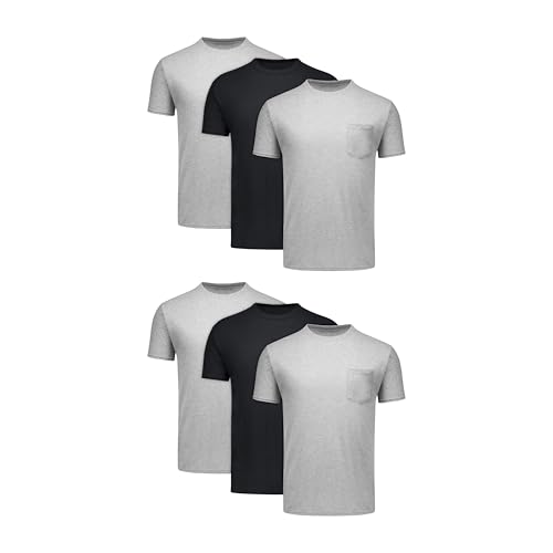 Hanes Herre T-shirt Lomme Bomuld Rund Hals 6-Pak 2135