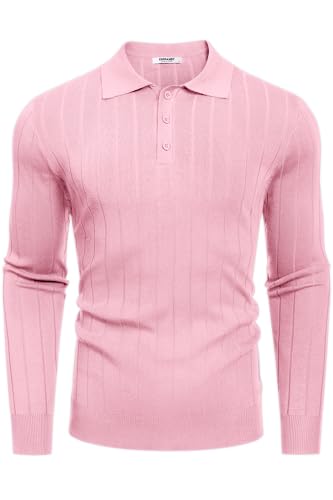 COOFANDY Herre Poloshirt Strik Langærmet Ztj009471