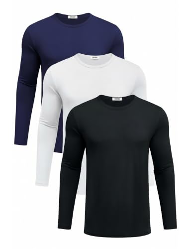 COOFANDY Herre T-shirt Langærmet Rund Hals Ztj010834*