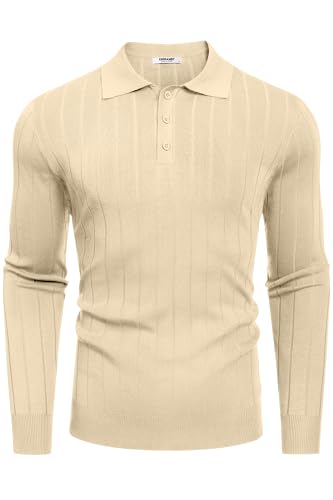 COOFANDY Herre Poloshirt Strik Langærmet Ztj009471