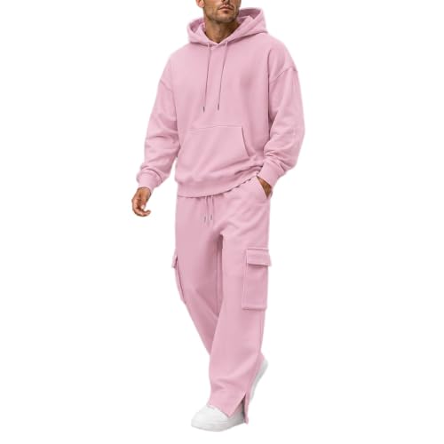 Herre Træningssæt Pullover Hættetrøje Cargo Sweatpants 2-Delt