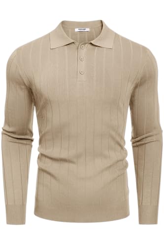 COOFANDY Herre Poloshirt Strik Langærmet Ztj009471