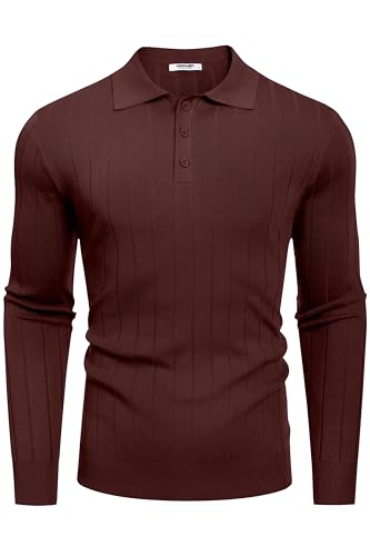 COOFANDY Herre Poloshirt Strik Langærmet Ztj009471