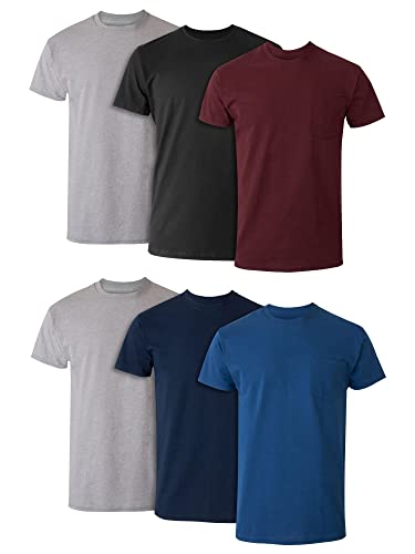 Hanes Herre T-shirt Lomme Bomuld Rund Hals 6-Pak 2135