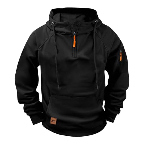 fnnxeal Herre Hættetrøje Quarter Zip Fleece Pullover
