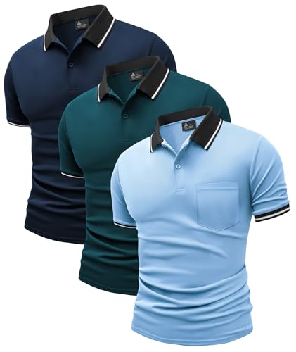 Herre Polo T-shirt Kortærmet Med Lomme 3-pak