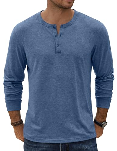 COOFANDY Herre T-shirt Henley Langærmet Ztj009590