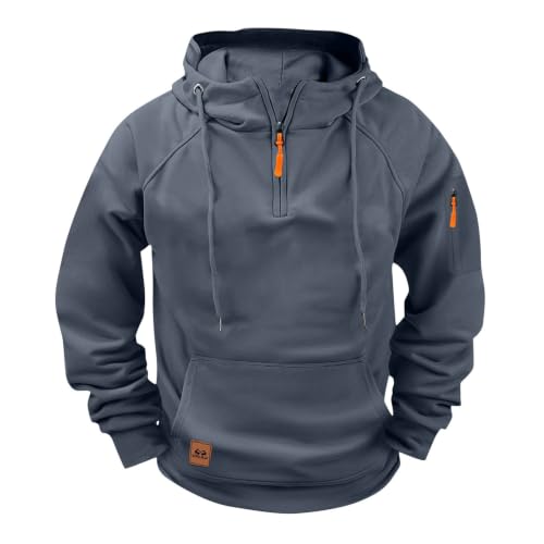 fnnxeal Herre Hættetrøje Quarter Zip Fleece Pullover
