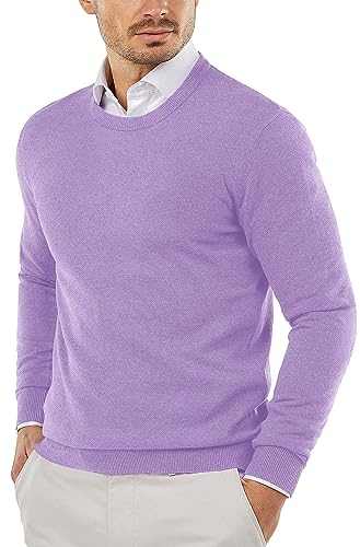 COOFANDY Herre Striktrøje Crew Neck Langærmet Slim Fit