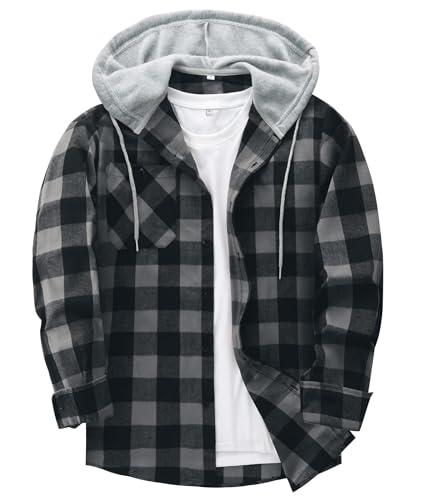 ZITY Herre Skjorte Flannel Hoodie Casual Langærmet