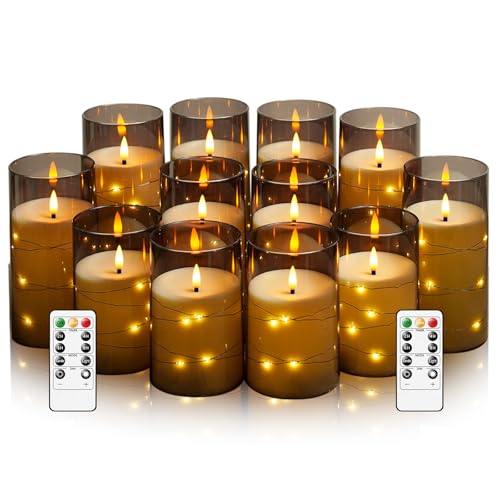 Flammefri LED Stearinlys med Timer og Lyskæde 5 Stk.