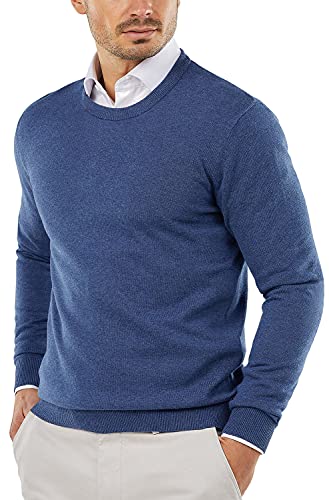 COOFANDY Herre Striktrøje Crew Neck Langærmet Slim Fit