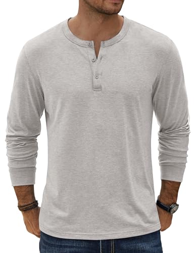 COOFANDY Herre T-shirt Henley Langærmet Ztj009590