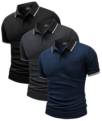 Herre Polo T-shirt Kortærmet Med Lomme 3-pak