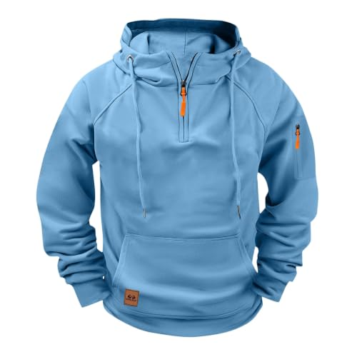 fnnxeal Herre Hættetrøje Quarter Zip Fleece Pullover