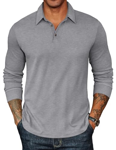 COOFANDY Herre Poloshirt Langærmet Klassisk Ztj010131