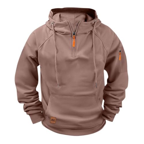 fnnxeal Herre Hættetrøje Quarter Zip Fleece Pullover