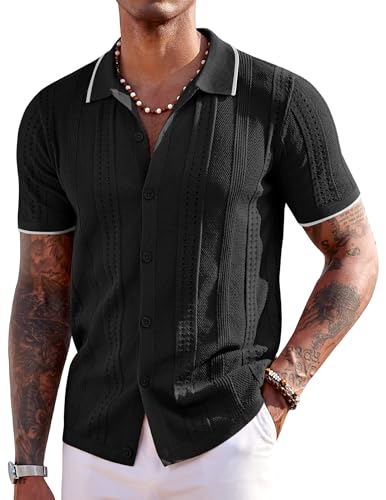 COOFANDY Herre Poloshirt Strikket Kortærmet Ztj009254