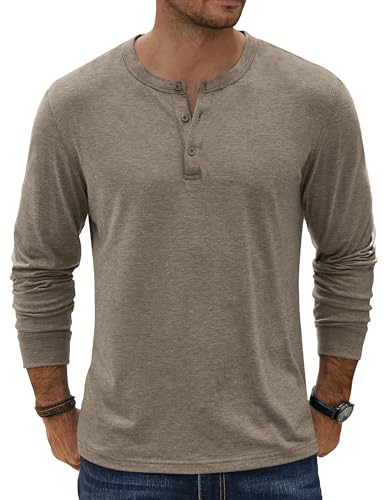 COOFANDY Herre T-shirt Henley Langærmet Ztj009590