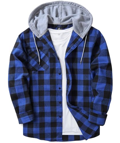 ZITY Herre Skjorte Flannel Hoodie Casual Langærmet