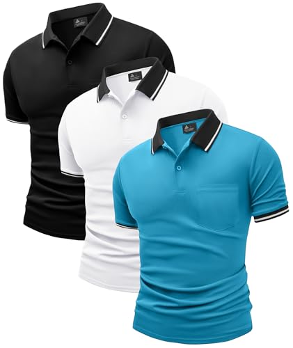 Herre Polo T-shirt Kortærmet Med Lomme 3-pak