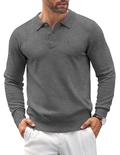 COOFANDY Herre Polo Langærmet Casual Strik Ztj009061