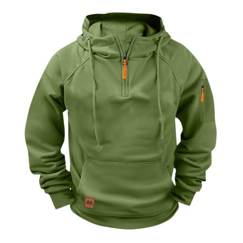fnnxeal Herre Hættetrøje Quarter Zip Fleece Pullover