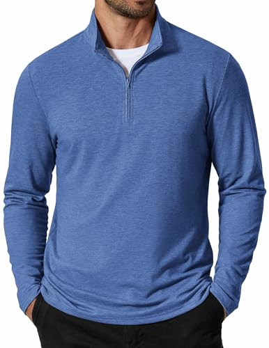 COOFANDY Herre Sweatshirt Quarter Zip Mock Neck