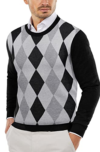 COOFANDY Herre Striktrøje Crew Neck Langærmet Slim Fit