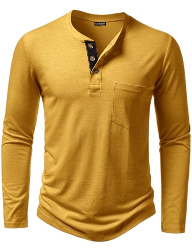 LucMatton Herre T-shirt Henley Slim Fit Langærmet Lucw210916