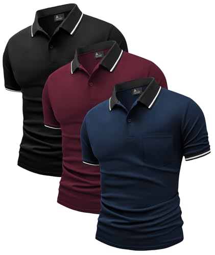 Herre Polo T-shirt Kortærmet Med Lomme 3-pak
