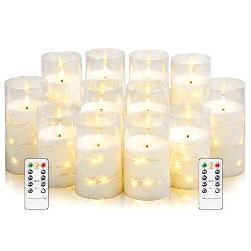 Flammefri LED Stearinlys med Timer og Lyskæde 5 Stk.