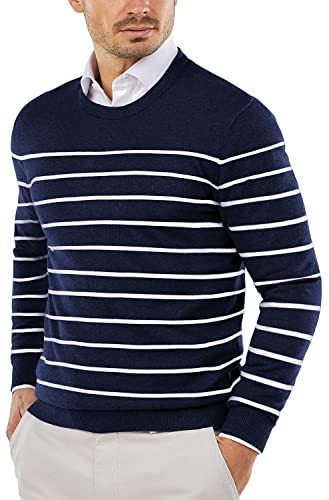 COOFANDY Herre Striktrøje Crew Neck Langærmet Slim Fit