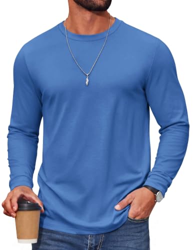 COOFANDY Herre T-Shirt Langærmet Casual Crew Neck Cxj010852