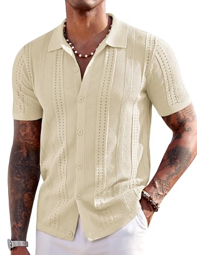 COOFANDY Herre Poloshirt Strikket Kortærmet Ztj009254