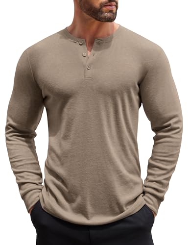 COOFANDY Herre Henley Skjorte Langærmet Ztj009440