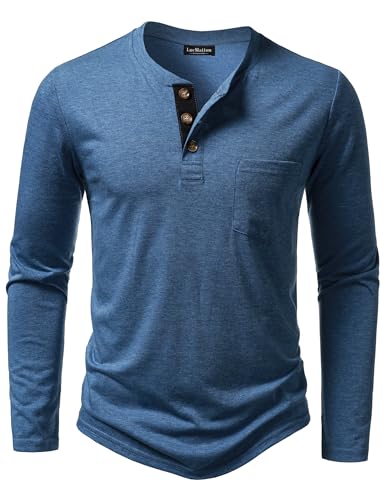 LucMatton Herre T-shirt Henley Slim Fit Langærmet Lucw210916