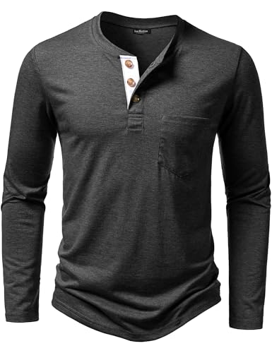 LucMatton Herre T-shirt Henley Slim Fit Langærmet Lucw210916