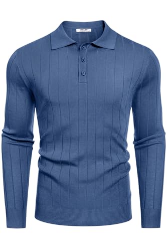 COOFANDY Herre Poloshirt Strik Langærmet Ztj009471