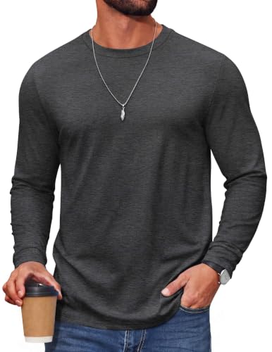 COOFANDY Herre T-Shirt Langærmet Casual Crew Neck Cxj010852