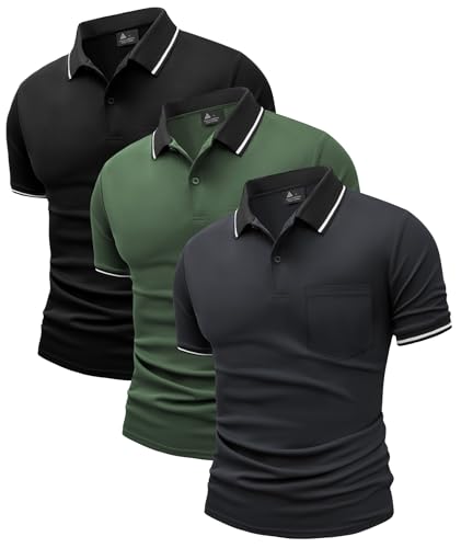 Herre Polo T-shirt Kortærmet Med Lomme 3-pak