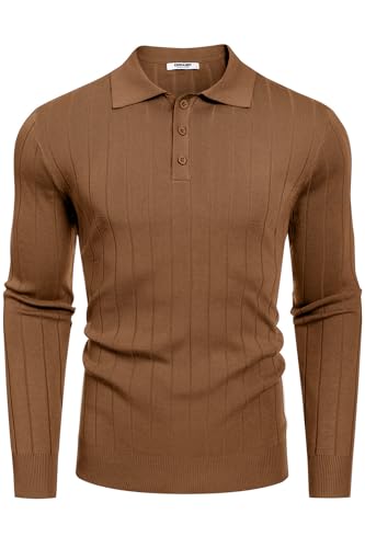 COOFANDY Herre Poloshirt Strik Langærmet Ztj009471